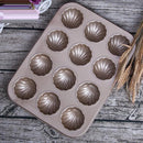 12-Cup Nonstick Madeleine Pan Baking Shell Mould Carbon Steel Madeleine Cake Pan