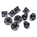 10 Pieces Plastic Multi-sided Dice D10for Party Bar Game Props 0.62'' Black