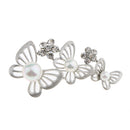 Simulated Pearl Crystal Flower Butterfly Brooch Wedding Bridal Scarf Hat Pin