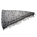 Fashion Style Ladies' Hollow Tassel Lace Rose Floral Scarf Shawl Wrap-Black