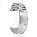 Set Of 3PCS Stainless Steel Metal Straight End Watch Band Strap With Spring Bars 26mm Silver