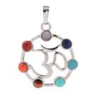 Colorful Hollow Sanskrit Septangle Pendant Charm DIY Reiki Necklace Pendant