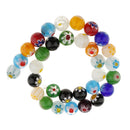 Mix Color Millefiori Lampwork Glass Round Beads Loose Spacer Beads for Jewelry Making Crafts 12mm