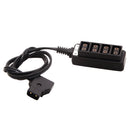 Male D-Tap Power Tap to 4 Female D-Tap Hub Adapter for Photography Power