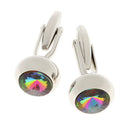 Fashion Round Rainbow Colorful Crystal Cufflinks Wedding Men Decoration