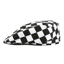 Fashion Unisex Chef Hat Catering Baker Cook Duckbill Beret Golf Cap White Grid