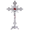 Alloy Crucifix Jesus Christ Cross Statue Figurine Perfect Gifts for Car Home Chapel Decoration