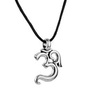 Fashion Silver Sanskrit Yoga Gymnastics Pendant Necklace Black Rope Chain Jewelry