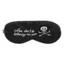 Black Natural Silk Sleeping Mask Soft Eye Cover with Don't Bothering Me Now Embroidered