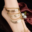 Fashion Simple Punk Golden Chains Anklet Tassel Foot Bracelet For Women