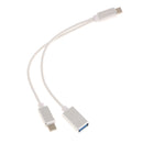 2 in 1 Type-C Splitter to USB-C & USB 3.0 Female OTG Data Charging Cable Silver