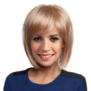 12 Inch Stylish Women Short Bob Natural Straight Fluffy Human Hair Full Wig for Cosplay Party Costume Blonde