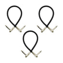 3pcs Guitar Effect Pedal Cable Patch Cable Cord with 1/4'' Right Angle Connector for Guitar Bass