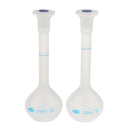 2 Pieces Laboratory 50ml Plastic Clear Long Neck Volumetric Measuring Flask, Thick Wall