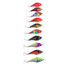 Set of 10 Hard ABS Plastic Fishing Lures Baits with 2 Treble Hooks Size 6