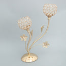 Decorative Crystal Diamond Tea Light Candle Holder Pillars Candlestick Bowl Stand Golden