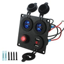 DC 12V-24V Car Dual USB Charger+Red Digital Voltmeter+ON/OFF Switch Panel