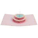 3D Pop Up Cake Cards Paper Birthday Invitation Card Postcard DIY Craft with Envelop
