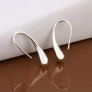 Teardrop Drop Hoop Earring Silver plated Hook Earrings Women Girls Gift Fashion Jewelry