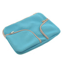 Protective Adjustable Zipper Laptop Notebook Tablet Carry Sleeve Case Cover Blue 15Inch