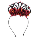 Vintage Women Girl Rose Hair Hoop Headband Bride Prom Banquet Hair Accessory