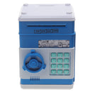Blue Coin Box Safe Piggy Bank Money Box with Password Lock Christmas Gift