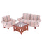 1/12 Dollhouse Miniature Furniture Living Room Couch Sofa Table Set Pink