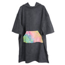 Adult Changing Towel Poncho Bath Robe with Hood & Color Print Pocket, One Size Fits All