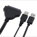 USB to SATA 22Pin Adapter Connector Lead with USB Cable for 2.5" HDD Hard Disk Drive Data Transfer