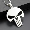 Mens Punk Rock Style Skull Head Stainless Steel Long Chain Pendant Necklace
