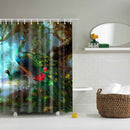 Waterproof Polyester Bathroom Shower Sheer Curtain Panel w/Hook Peacock