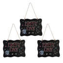 3 Piece Double Sided Vintage Style Chalkboard BlackBoard with Hanging String and Cleaning Cloth 25x20cm