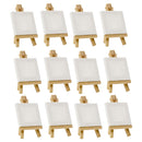 Art Supply Artists 3"x3" Mini Canvas with Easel Set Painting Drawing Art Craft for Both Kids Adults - 12 Mini Canvases & 12 Mini Easels, Wedding Table Decoration Signs