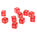 Pack of 10pcs Pearl Red D6 Six Sided Game Dice D&D TRPG Games Party Supplies Toys
