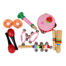 Musical Instrument Set 7 Kinds Tambourine Drum Percussion Toys for Toddlers Kids Pink