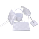 Romantic Wedding Set Grid Pattern Guest Book Pen with Feather Pen Holder Ring Pillow Flower Girl Basket Supplier
