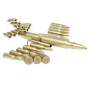 Creative Aircraft Plane Meatl Model Made of Shells Casings Shaped Jet Airplane Statue Model Toy Collectibles