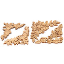 4 Pieces Unpainted Wooden Crafts Floral Ornaments Card Making Sewing Accessory Kids DIY Supply 10x5cm