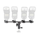 DSLR Camera Flash Bracket Hot Shoe With Four Flash Mount Head Umbrella Holder Adapter