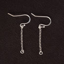 925 Sterling Silver Drop Dangle Chain Hooks for Beads Makings