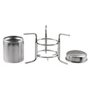 Stainless Steel Portable Alcohol Stove Camping BBQ Cookware Alcohol Burner with Folding Rotating Support Frame