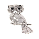 White Owl Crystal Rhinestone Collar Brooch Pin Xmas Wedding Jewelry Gift