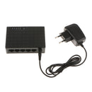 5-Port Fast Ethernet Switch Desktop Network Splitter Hub 10Mbps/100Mbps, Plug and Play, Eu Plug