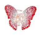 Women Girls Ladies Fashionable Rhinestone Hair Claw Clip Wedding Prom Party Supplies Pink + Red