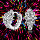 1 Pair 925 Sterling Silver Crystal Zircon Hoop Earrings Women Stud Earring