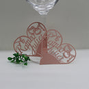 Generic 50PCS Hollow Heart Shape Table Name Place Cards Wedding Christmas Party Decoration Pink