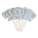 24 Pieces Cute Cartoon Elephant Cupcake Picks Cake Toppers Party Decoration
