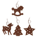 4 Pieces Wooden Animal Star Tree Hanging Pendants Christmas Tree Decor Ornaments