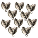 10 Pieces Vintage Alloy Sliver Leaf Two Leaves Pendants Charms DIY Jewelry Findings
