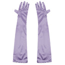 Women Ladies Fashionable Opera Evening Wedding Bridal Prom Party Long Satin Gloves 1 Pair Light Purple